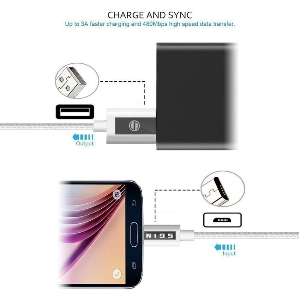 Micro USB Cable 4-Pk Charging Cords (Var. Sizes) - Picture 7 of 7